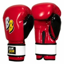 BOOM BOOM Boxing Silencer Youth Bag Gloves -Boxing Equipment Sales Store BBYBGS RD BK WH 002