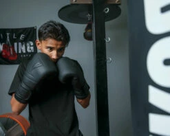 TITLE Black Bolstered Leather Bag Gloves -Boxing Equipment Sales Store DBBG 3