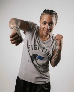 Fighting Women's Distressed V-Neck Tee -Boxing Equipment Sales Store FSWTS14 GR