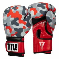 TITLE Boxing Infused Foam Camo Color Pop Bag Gloves -Boxing Equipment Sales Store IFSCPBG GR RD 2