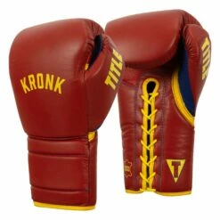 KRONK Boxing Gym Lace-Up Training Gloves -Boxing Equipment Sales Store KNKSG RD GD 2