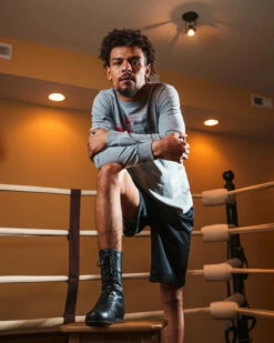 TITLE Boxing High-Top Leather Boxing Shoes -Boxing Equipment Sales Store TBS42BK 2