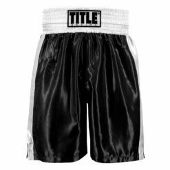 TITLE Boxing Edge Boxing Trunks 37 TITLE Boxing Edge Boxing Trunks -Boxing Equipment Sales Store TBTC2 BK WH 2