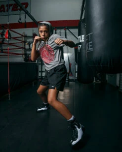 TITLE Boxing Women's Vintage Short Sleeve Hooded Tee -Boxing Equipment Sales Store TBWTS213GR 2