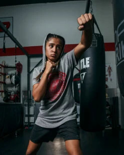 TITLE Boxing Women's Vintage Short Sleeve Hooded Tee -Boxing Equipment Sales Store TBWTS213GR 3