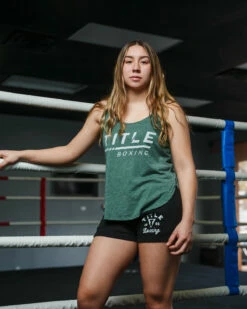 TITLE Boxing Women's Striped Wordmark Cropped Tank -Boxing Equipment Sales Store TBWTS216GN 1