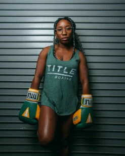 TITLE Boxing Women's Striped Wordmark Cropped Tank -Boxing Equipment Sales Store TBWTS216GR 1