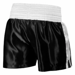 TITLE Boxing Professional Women’s Satin Striped Boxing Trunks -Boxing Equipment Sales Store TPBTW2 BK WH 3