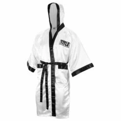 TITLE Boxing Full Length Robe -Boxing Equipment Sales Store TSRFL WH BK 2