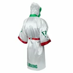 TITLE Boxing Pro Full Length Boxing Robe -Boxing Equipment Sales Store TSRFL2 RD WH GN 02