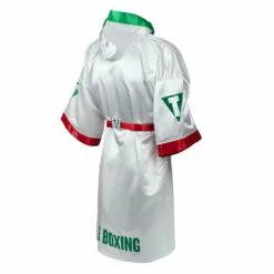 TITLE Boxing Pro Full Length Boxing Robe -Boxing Equipment Sales Store TSRFL2 RD WH GN 04