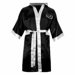 TITLE Boxing Pro Full Length Robe 3.0 -Boxing Equipment Sales Store TSRFL3 BK WH 1