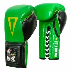 WBC By TITLE Boxing Sparring Gloves -Boxing Equipment Sales Store WBCSG GN BK 02