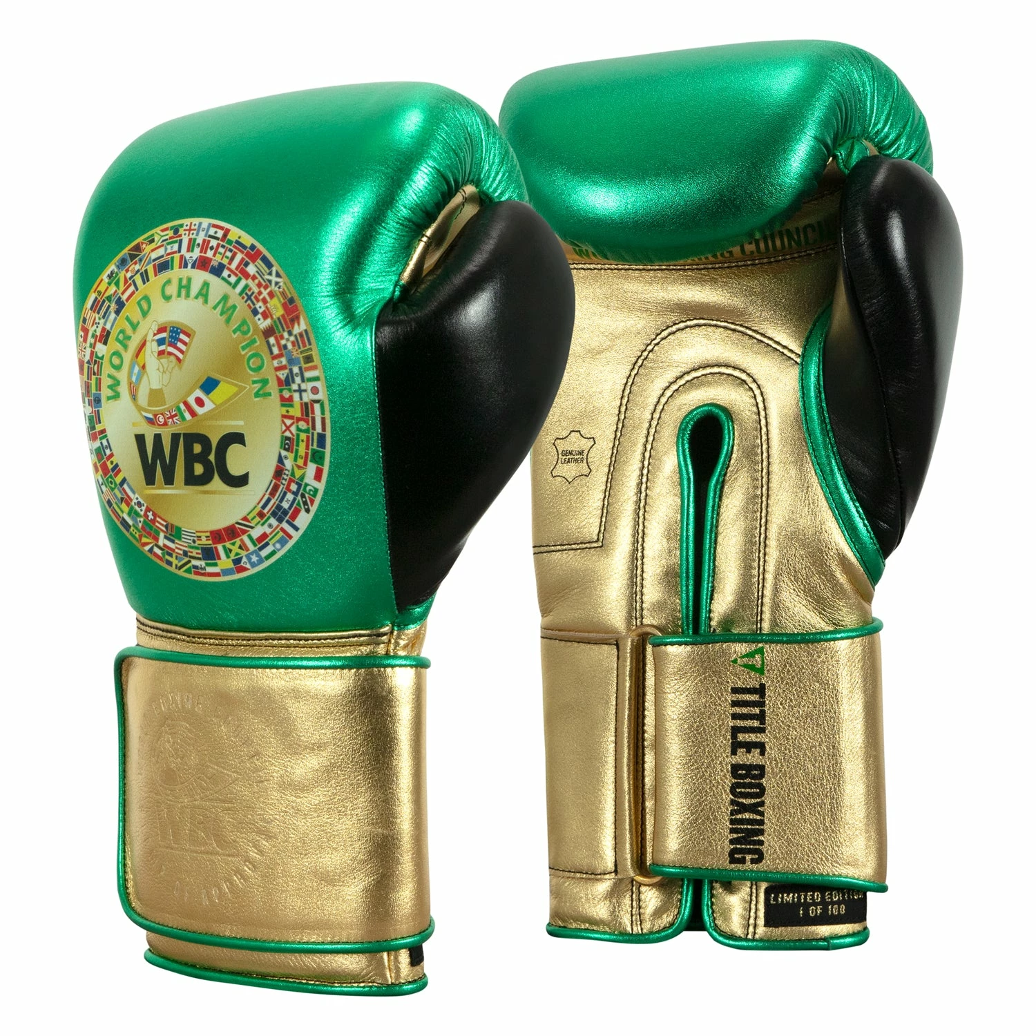 WBC By TITLE Boxing Green Belt Bag Gloves 8 WBC By TITLE Boxing Green Belt Bag Gloves - Image 8