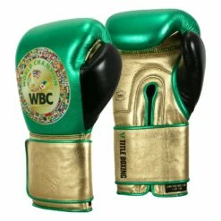 WBC By TITLE Boxing Green Belt Training Gloves 1.0 23 WBC By TITLE Boxing Green Belt Training Gloves 1.0 -Boxing Equipment Sales Store WGBTG GN GD BK 2