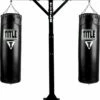 TITLE Boxing Adjustable Heavy Duty Double Bags Stand
