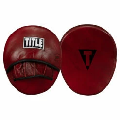 TITLE Boxing Blood Red Leather Punch Mitts