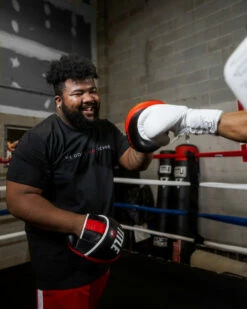 TITLE Boxing Leather Combination Focus Mitts 2.0 -Boxing Equipment Sales Store cbfpm2 bk rd 2 1