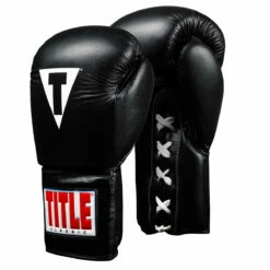 TITLE Classic Leather Lace Training Gloves 2.0 22 TITLE Classic Leather Lace Training Gloves 2.0 -Boxing Equipment Sales Store ctsgl2 bk 1 1
