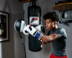 Fighting Force Leather Bag Gloves -Boxing Equipment Sales Store ftgfbg wh bl 2 1