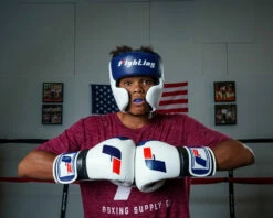 Fighting Force Leather Training Headgear 8 Fighting Force Leather Training Headgear -Boxing Equipment Sales Store ftghgt bl wh bk 1 1