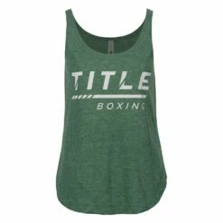 TITLE Boxing Women's Striped Wordmark Cropped Tank -Boxing Equipment Sales Store tbwts216 gn 1 1