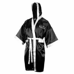 TITLE Boxing Full Length Robe -Boxing Equipment Sales Store tsrfl bk wh 2
