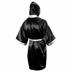 TITLE Boxing Full Length Robe -Boxing Equipment Sales Store tsrfl bk wh 3