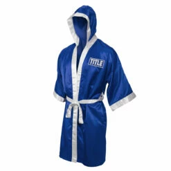 TITLE Boxing Pro Full Length Boxing Robe -Boxing Equipment Sales Store tsrfl2 bl wh 01