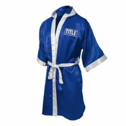 TITLE Boxing Pro Full Length Boxing Robe -Boxing Equipment Sales Store tsrfl2 bl wh 03