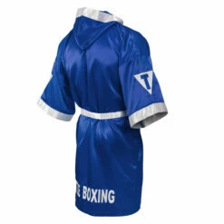 TITLE Boxing Pro Full Length Boxing Robe -Boxing Equipment Sales Store tsrfl2 bl wh 04