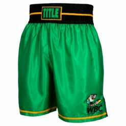 WBC By TITLE Boxing Professional Boxing Trunks -Boxing Equipment Sales Store wbcbt gn bk 1 1