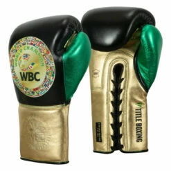 WBC By TITLE Boxing Green Belt Sparring Gloves -Boxing Equipment Sales Store wgbsg bk gd gn 2 1