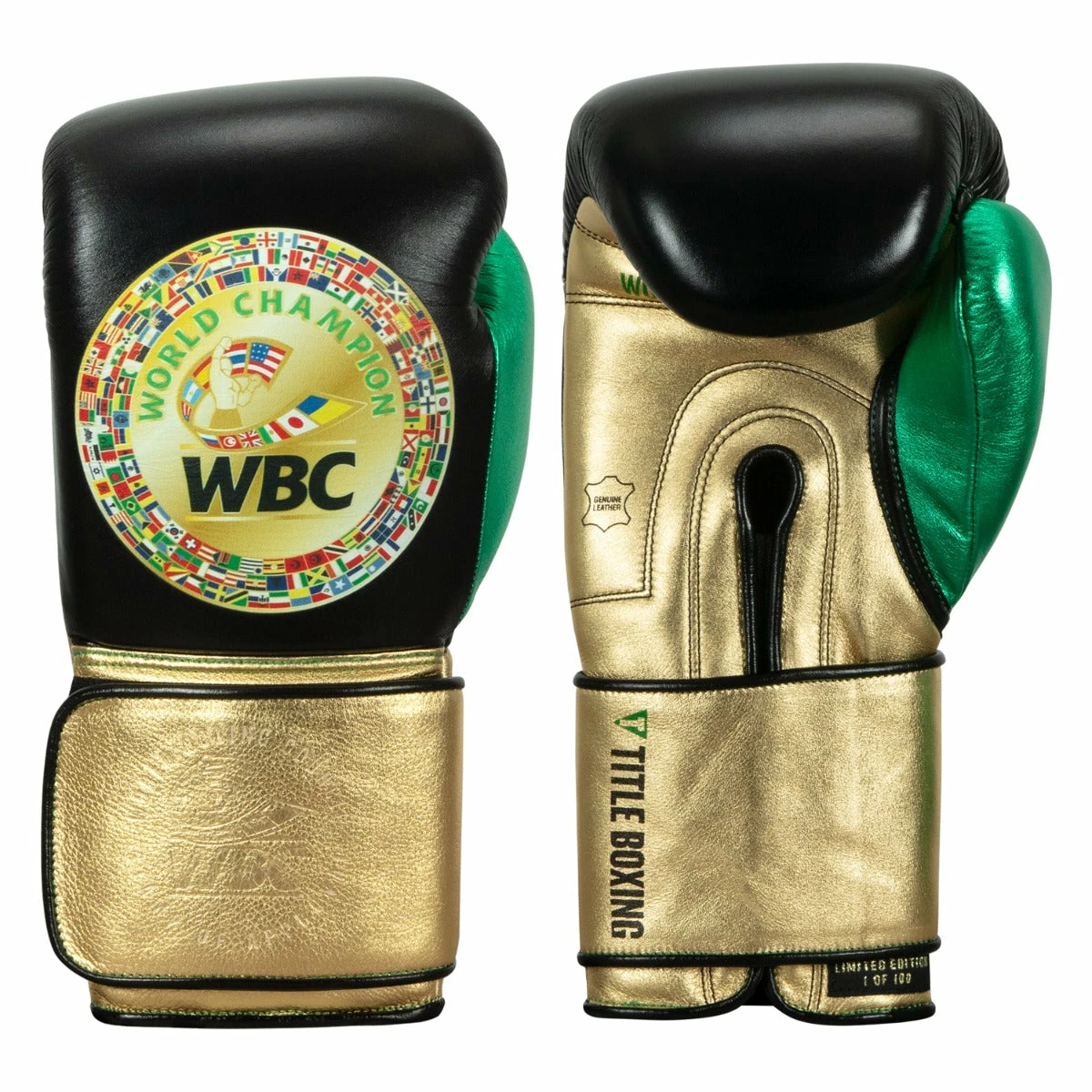 WBC By TITLE Boxing Green Belt Training Gloves 1.0 1 WBC By TITLE Boxing Green Belt Training Gloves 1.0